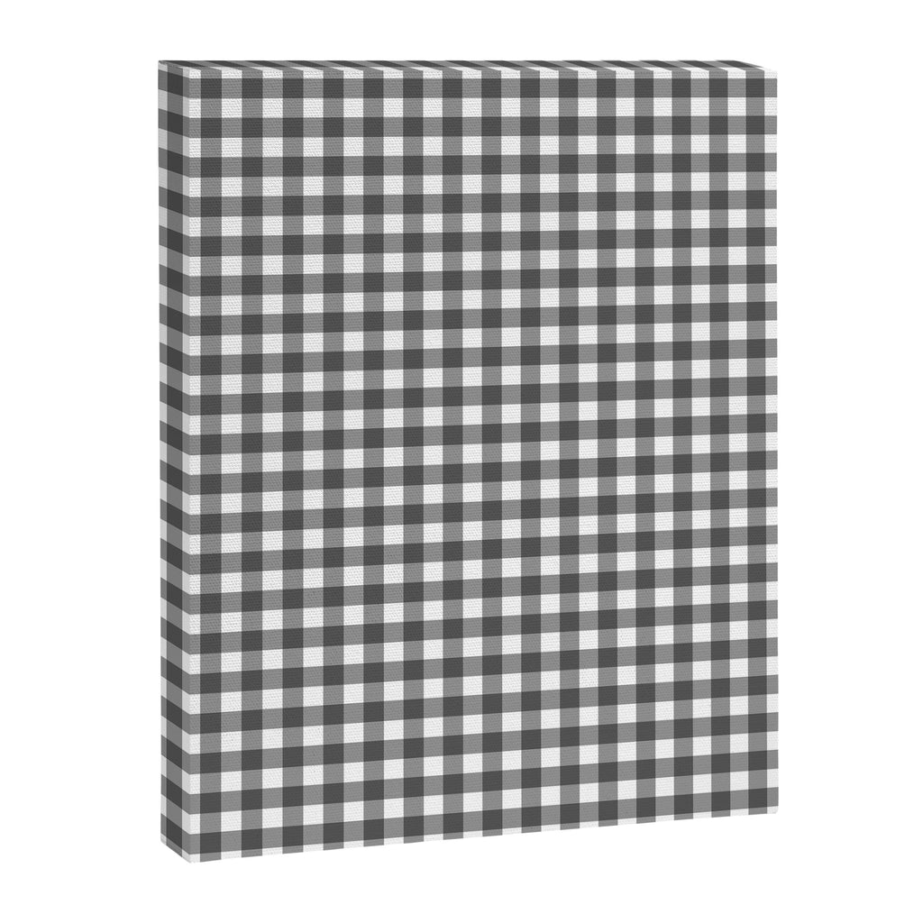 Gingham Check Pattern in Black and White (Charcoal) Canvas Print Gallery Image 6
