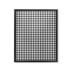 Gingham Check Pattern in Black and White (Charcoal) Framed Canvas Print Gallery Image 6