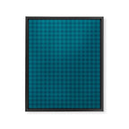 Gingham Check Pattern in Blue Teal Framed Canvas Print Gallery Image 6