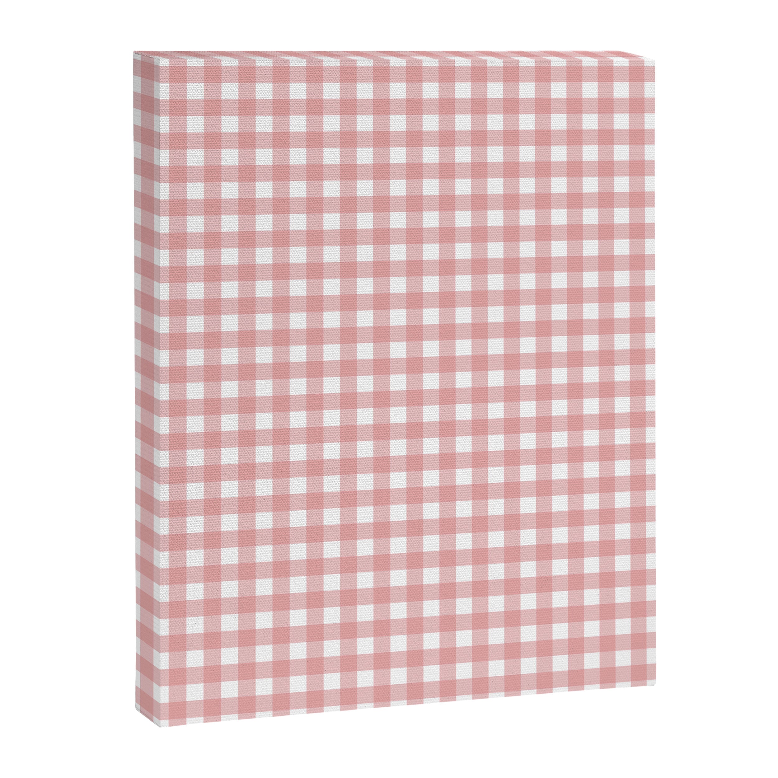 Gingham Check Pattern in Blush Pink and White Canvas Print Gallery Image 6