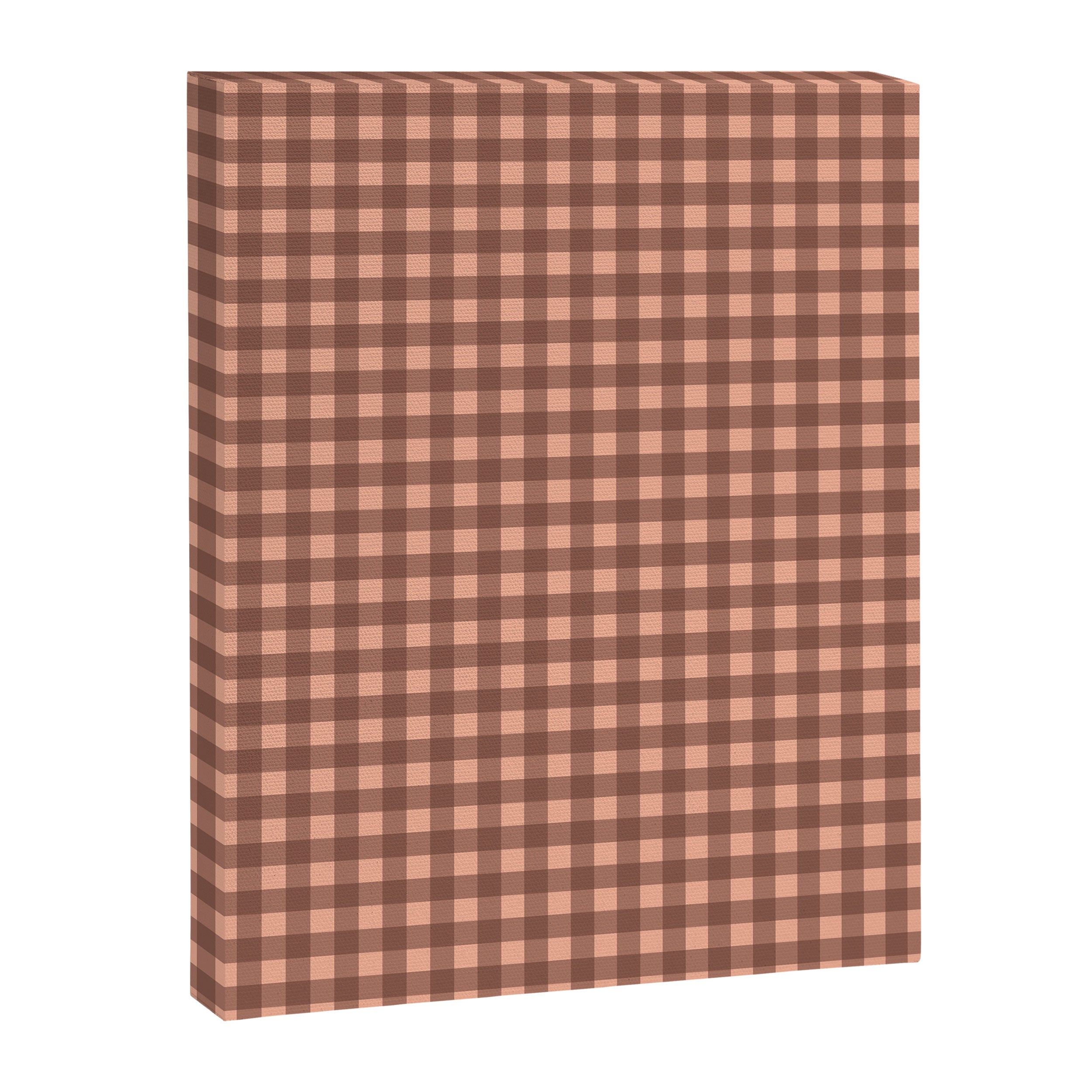 Gingham Check Pattern in Brown and Salmon Canvas Print Gallery Image 6