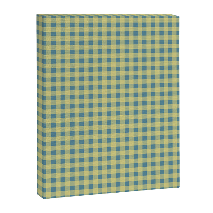 Gingham Check Pattern in Butter Yellow and Air Force Blue Canvas Print Gallery Image 1
