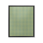 Gingham Check Pattern in Butter Yellow and Air Force Blue Framed Canvas Print Gallery Image 6