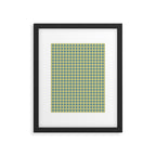 Gingham Check Pattern in Butter Yellow and Air Force Blue Framed Art Print Gallery Image 5