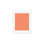 Gingham Check Pattern in Cheerful Orange and Pink Blush Art Print Gallery Image 1