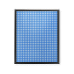 Gingham Check Pattern in Double Light Blue Framed Canvas Print Gallery Image 6