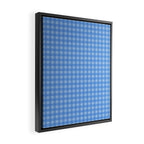 Gingham Check Pattern in Double Light Blue Framed Canvas Print Gallery Image 2