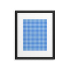 Gingham Check Pattern in Double Light Blue Framed Art Print Gallery Image 5