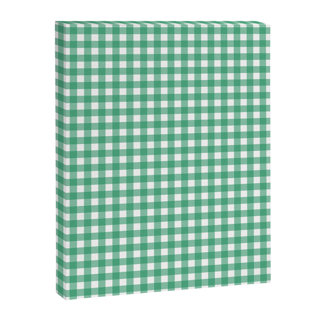 Gingham Check Pattern in Kelly Green and White Canvas Print Gallery Image 6