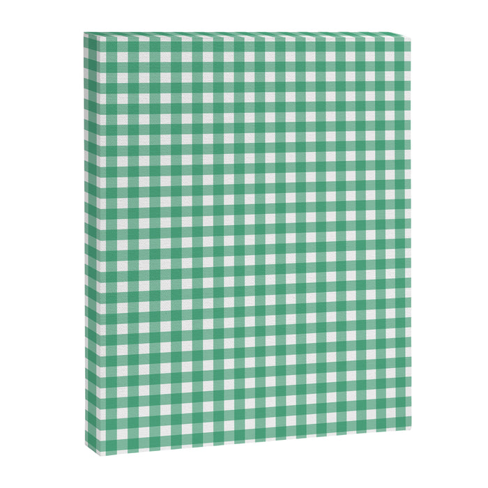 Gingham Check Pattern in Kelly Green and White Canvas Print Gallery Image 1
