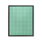 Gingham Check Pattern in Kelly Green and White Framed Canvas Print Gallery Image 6