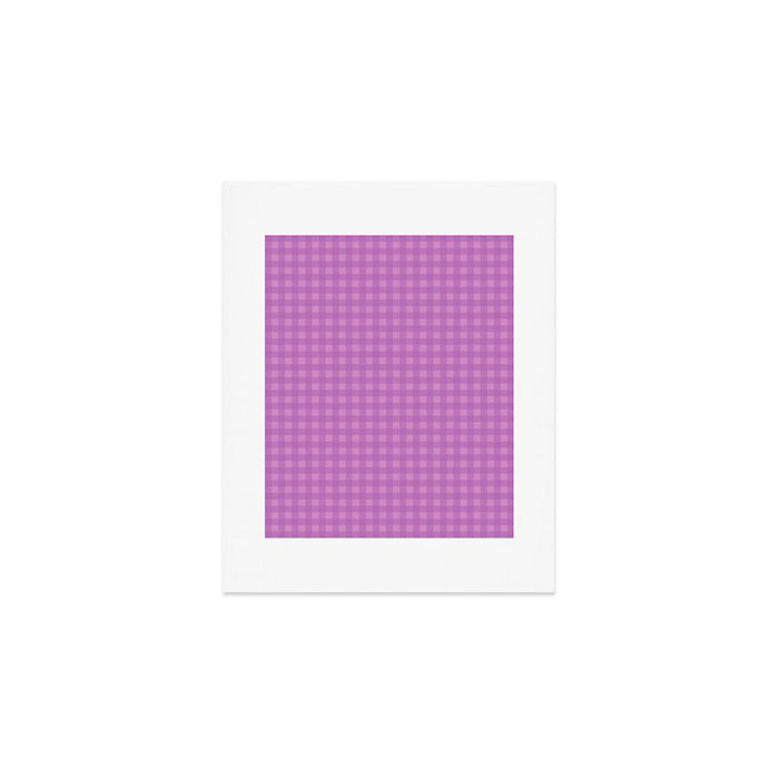 Gingham Check Pattern in Lavender Orchid Purple Art Print Gallery Image 1