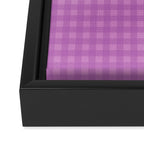 Gingham Check Pattern in Lavender Orchid Purple Framed Canvas Print Gallery Image 3