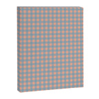 Gingham Check Pattern in Light Blue and Peach Canvas Print Gallery Image 6