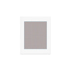 Gingham Check Pattern in Light Blue and Peach Art Print Gallery Image 1