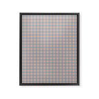 Gingham Check Pattern in Light Blue and Peach Framed Canvas Print Gallery Image 6