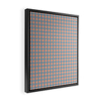 Gingham Check Pattern in Light Blue and Peach Framed Canvas Print Gallery Image 2