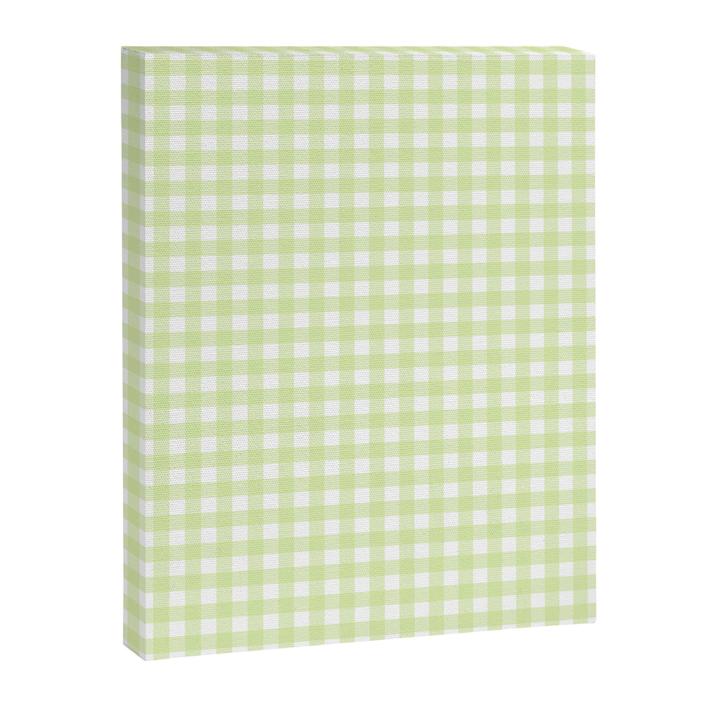 Gingham Check Pattern in Light Lime Green and White Canvas Print Gallery Image 6