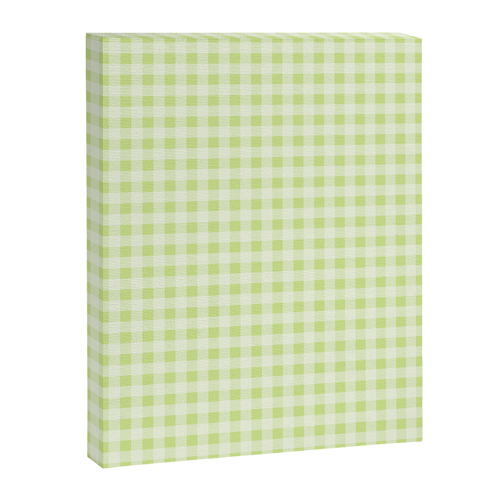 Gingham Check Pattern in Light Lime Green and White Canvas Print Gallery Image 6