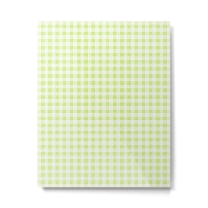 Gingham Check Pattern in Light Lime Green and White Metal Print Gallery Image 1