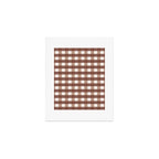 Gingham Check Pattern in Mocha Brown and Cream Art Print Gallery Image 1