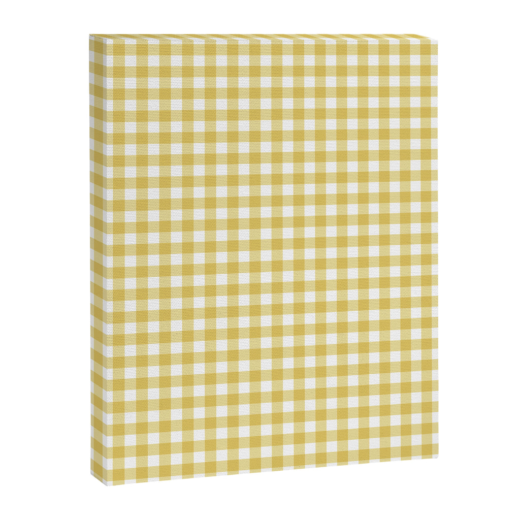 Gingham Check Pattern in Mustard Yellow and White Canvas Print Gallery Image 6