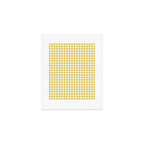 Gingham Check Pattern in Mustard Yellow and White Art Print Gallery Image 1