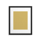 Gingham Check Pattern in Muted Mustard Yellow and Beige Framed Art Print Gallery Image 5