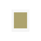 Gingham Check Pattern in Muted Vintage Olive Green and Beige Art Print Gallery Image 1