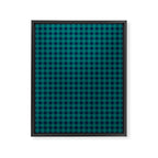Gingham Check Pattern in Navy Blue and Teal Framed Canvas Print Gallery Image 6