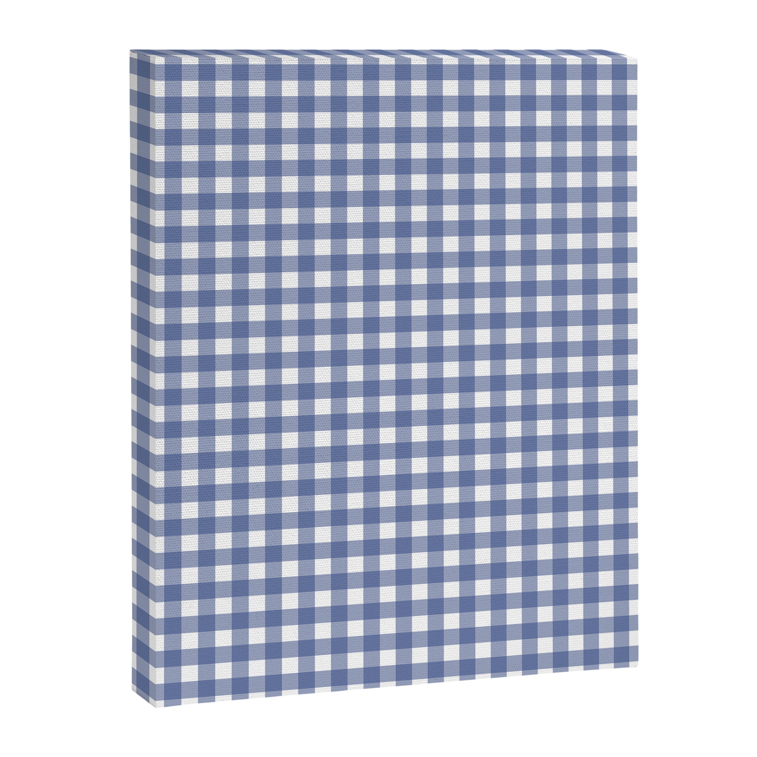 Gingham Check Pattern in Navy Blue and White Canvas Print Gallery Image 6
