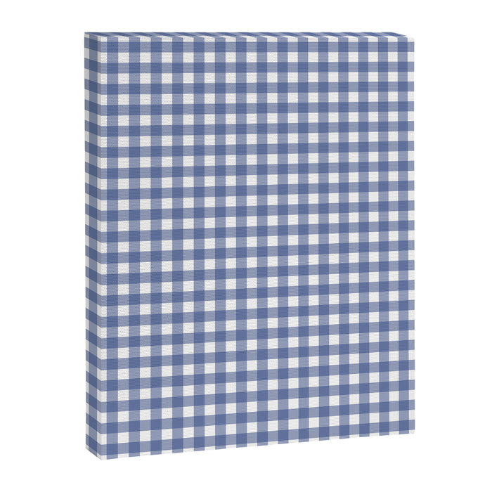 Gingham Check Pattern in Navy Blue and White Canvas Print Gallery Image 1