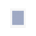 Gingham Check Pattern in Navy Blue and White Art Print Gallery Image 1