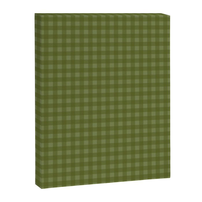Gingham Check Pattern in Olive and Moss Green Canvas Print Gallery Image 1