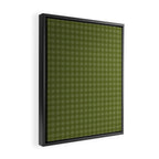 Gingham Check Pattern in Olive and Moss Green Framed Canvas Print Gallery Image 2