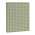 Gingham Check Pattern in Olive Green and White Canvas Print Gallery Image 6