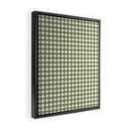 Gingham Check Pattern in Olive Green and White Framed Canvas Print Gallery Image 2