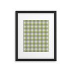 Gingham Check Pattern in Olive Green and White Framed Art Print Gallery Image 5