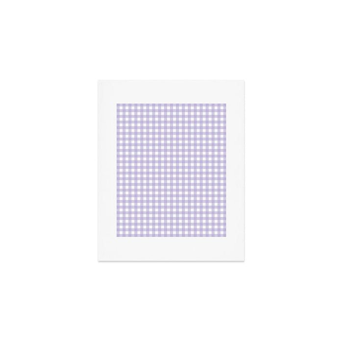 Gingham Check Pattern in Pastel Lavender Purple Art Print Gallery Image 1