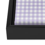 Gingham Check Pattern in Pastel Lavender Purple Framed Canvas Print Gallery Image 3