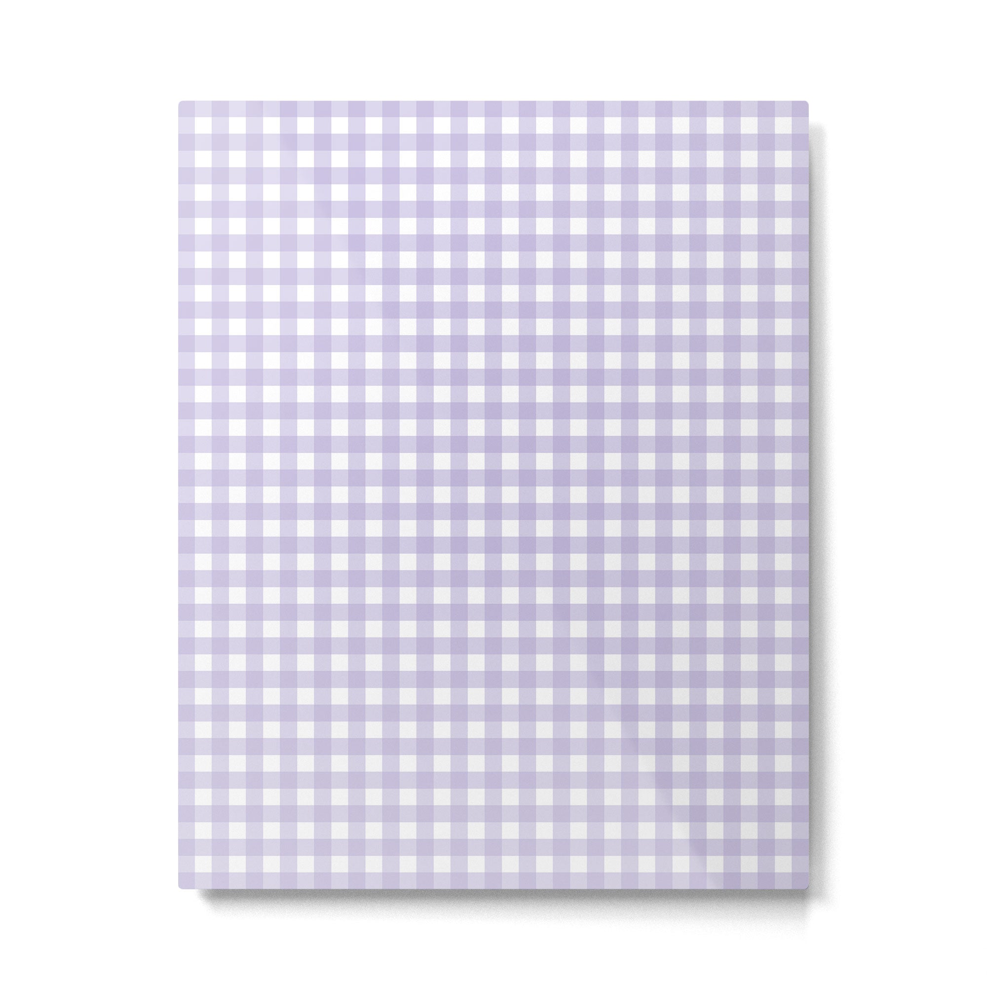 Gingham Check Pattern in Pastel Lavender Purple Metal Print Gallery Image 4