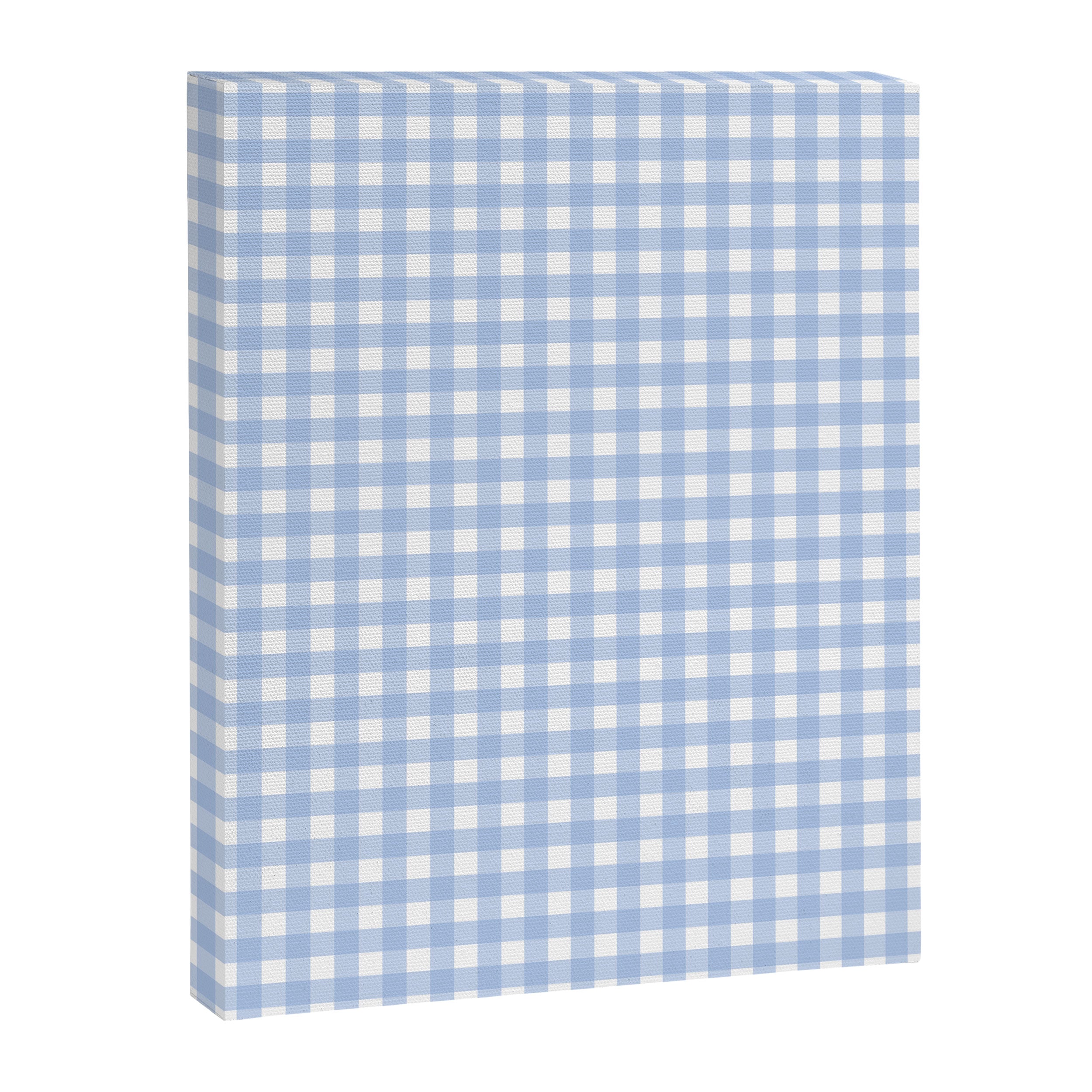 Gingham Check Pattern in Pastel Light Blue and White Canvas Print Gallery Image 6