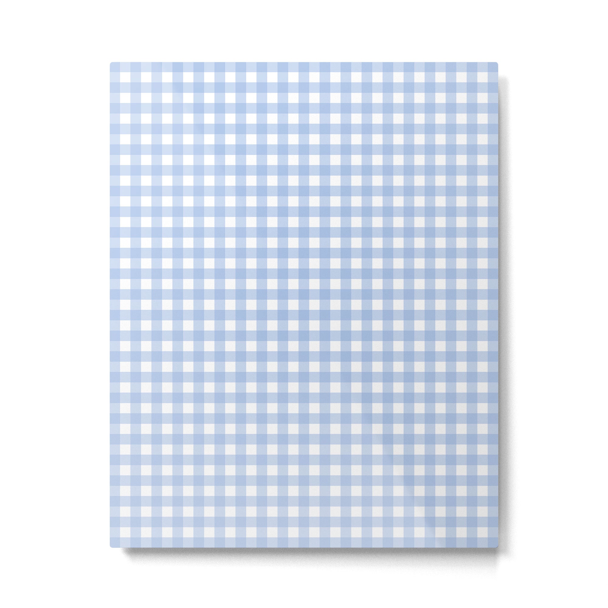 Gingham Check Pattern in Pastel Light Blue and White Metal Print Gallery Image 4