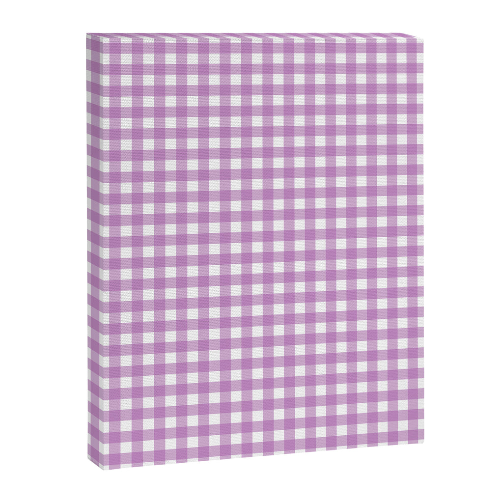 Gingham Check Pattern in Pastel Orchid Purple and White  Canvas Print Gallery Image 6