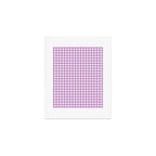 Gingham Check Pattern in Pastel Orchid Purple and White  Art Print Gallery Image 1