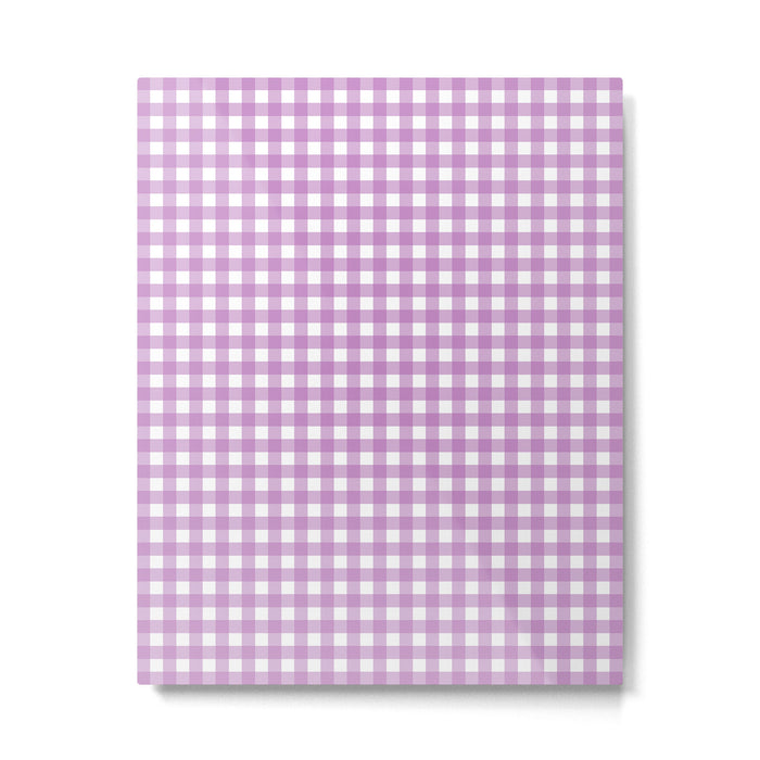 Gingham Check Pattern in Pastel Orchid Purple and White  Metal Print Gallery Image 1