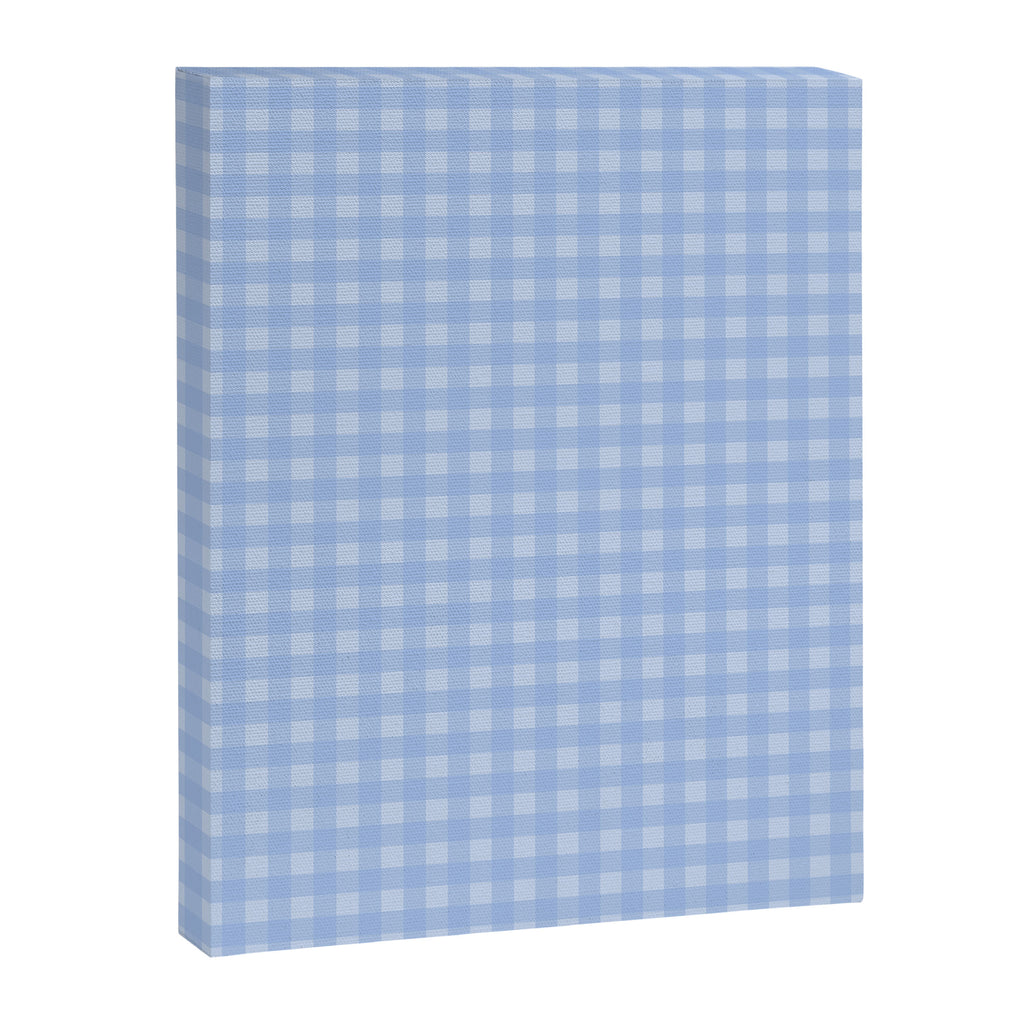 Gingham Check Pattern in Pastel Powder Blue Canvas Print Gallery Image 6