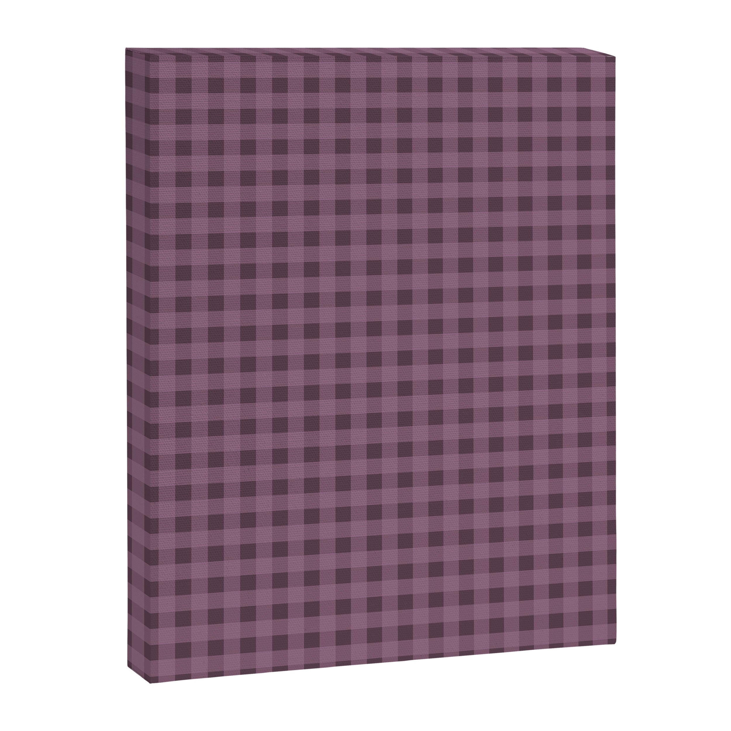 Gingham Check Pattern in Plum Mauve Canvas Print Gallery Image 6
