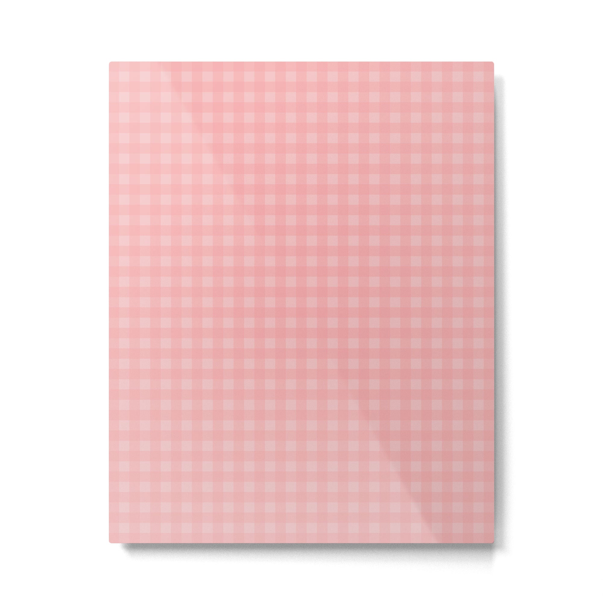 Gingham Check Pattern in Pretty Pastel Soft Pink Metal Print Gallery Image 4