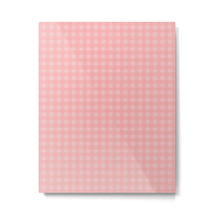 Gingham Check Pattern in Pretty Pastel Soft Pink Metal Print Gallery Image 1